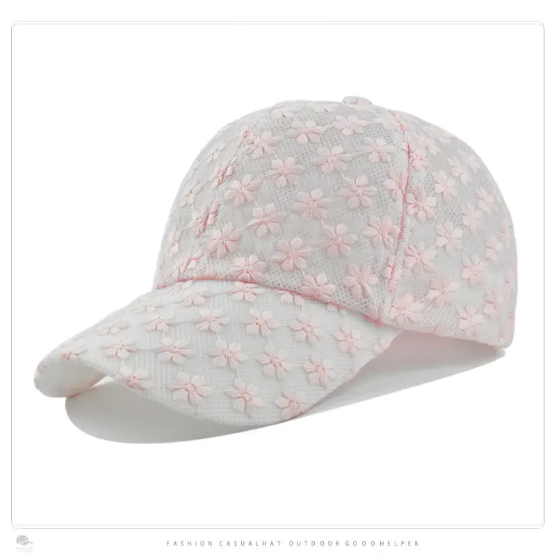 Black Lace Women's Sun Hat with Hollow Flower Design - Image 3