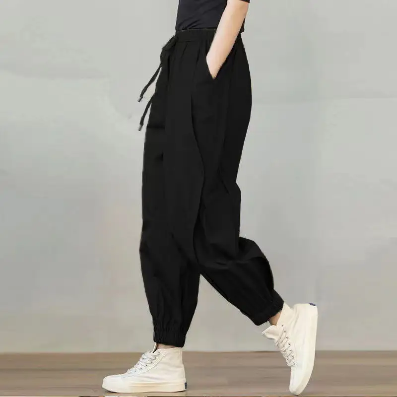 2026 Japanese Style Harem Pants for Women Loose Drawstring Tan — feature 9