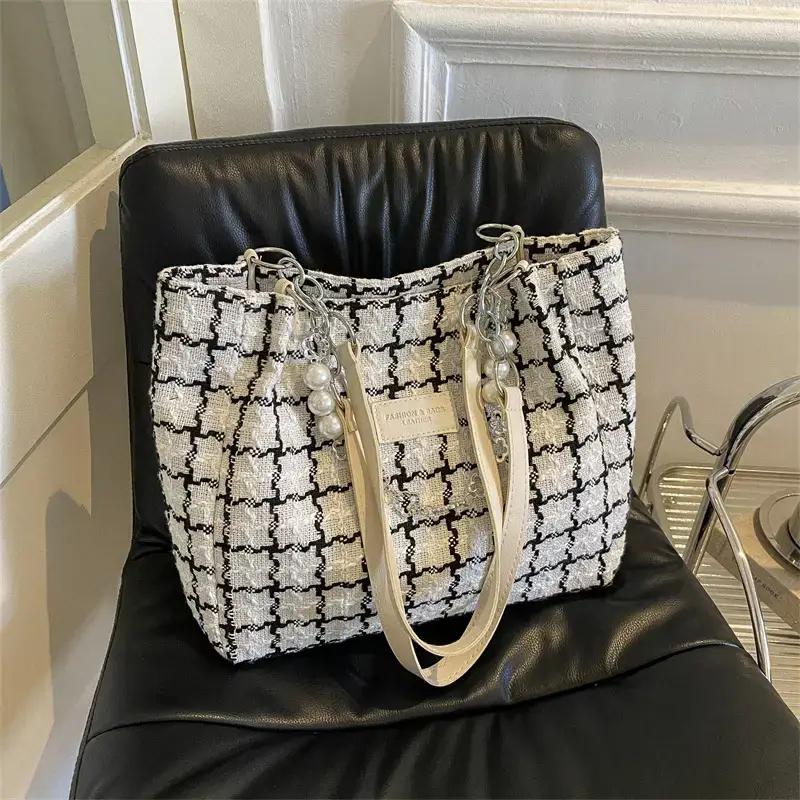 Women's Plaid Shoulder Bag 2022 Winter Autumn Fashion Tote