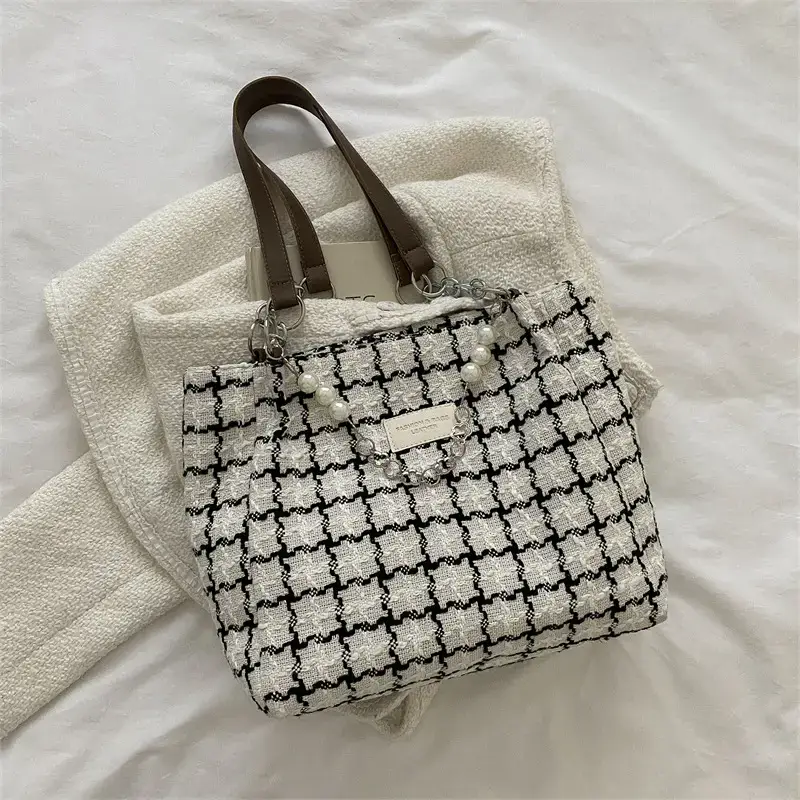 Women's Plaid Shoulder Bag 2022 Winter Autumn Fashion Tote