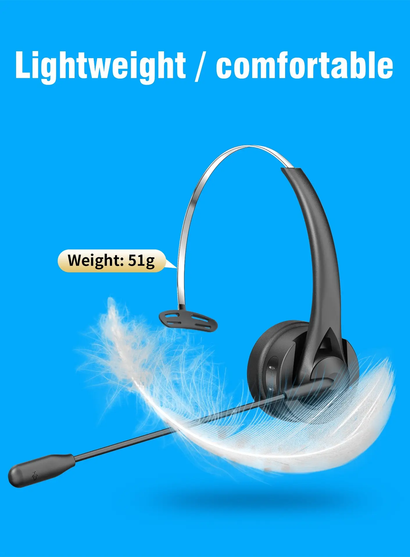 Bluetooth Headset with ENC Noise Cancellation for Business Use — feature 15