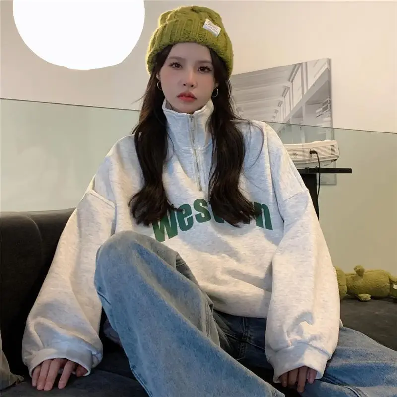 Women 2022 Casual Sweatshirt with American Print - Image 2