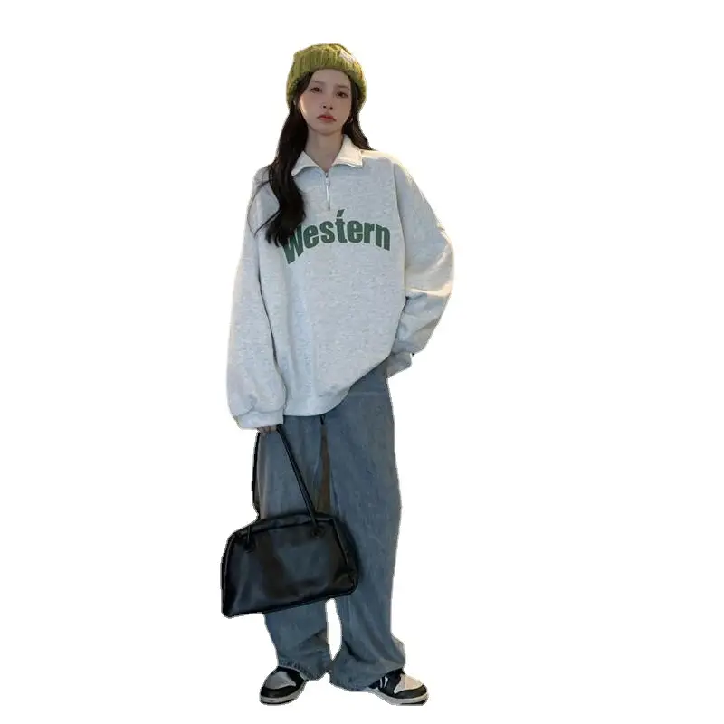 Women 2022 Casual Sweatshirt with American Print - Image 5