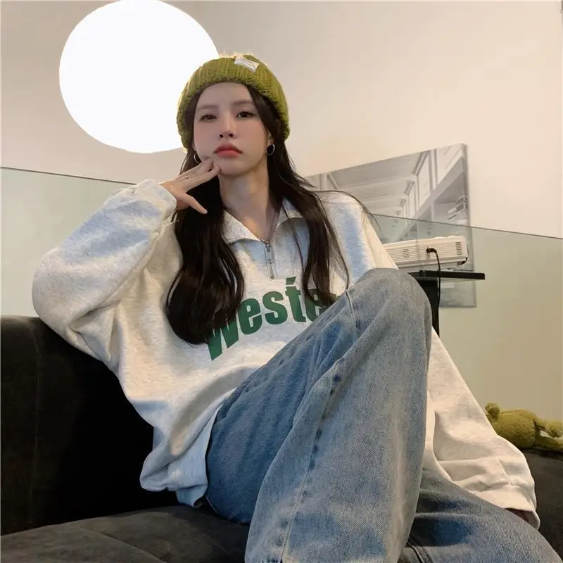 Women 2022 Casual Sweatshirt with American Print — feature 7