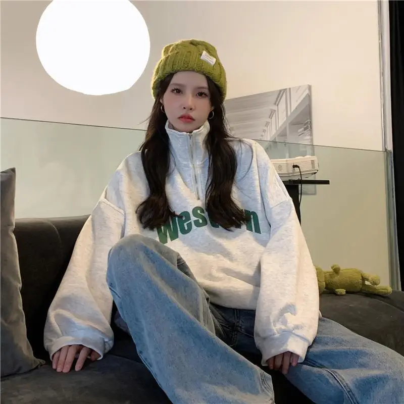 Women 2022 Casual Sweatshirt with American Print — feature 8
