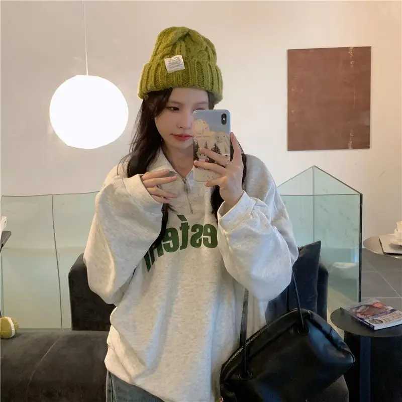 Women 2022 Casual Sweatshirt with American Print — feature 9