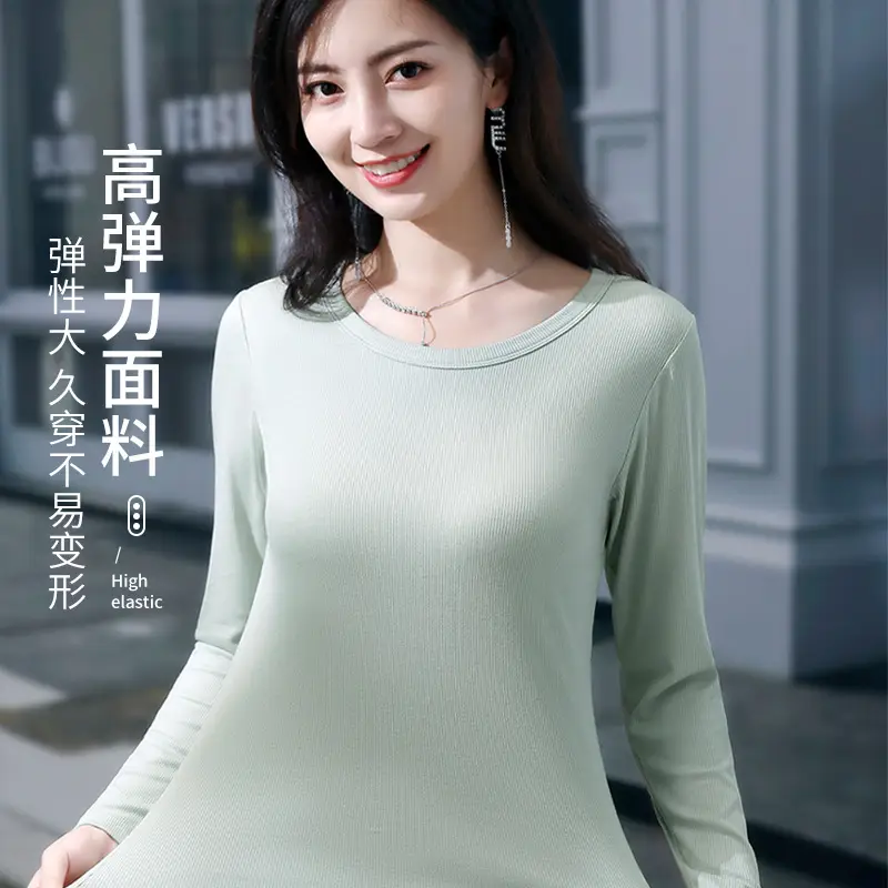 Women Black Slim Fit Long Sleeve T-Shirt 2025 - Image 11
