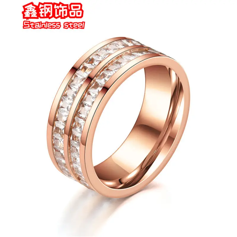 Cross-Border Sweet Niche Design Titanium Steel Starry Sky Full Diamond Ring - Image 11