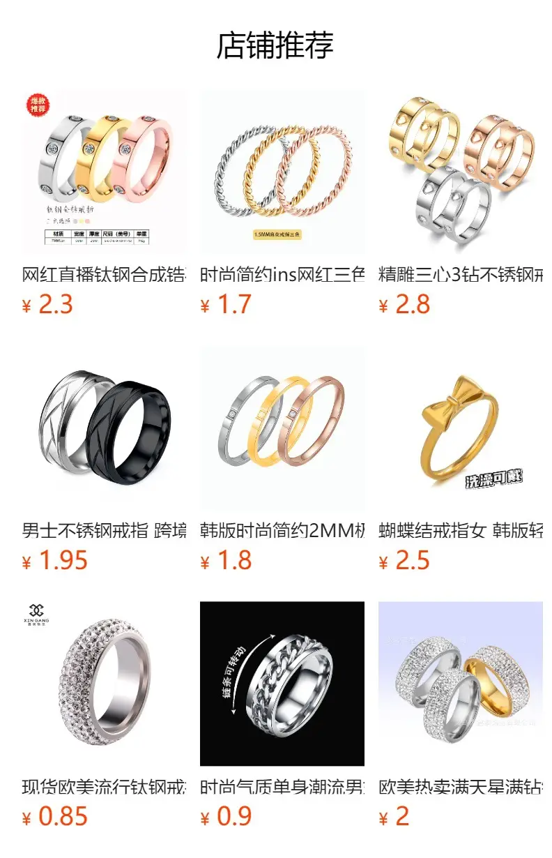 Cross-Border Sweet Niche Design Titanium Steel Starry Sky Full Diamond Ring — feature 1