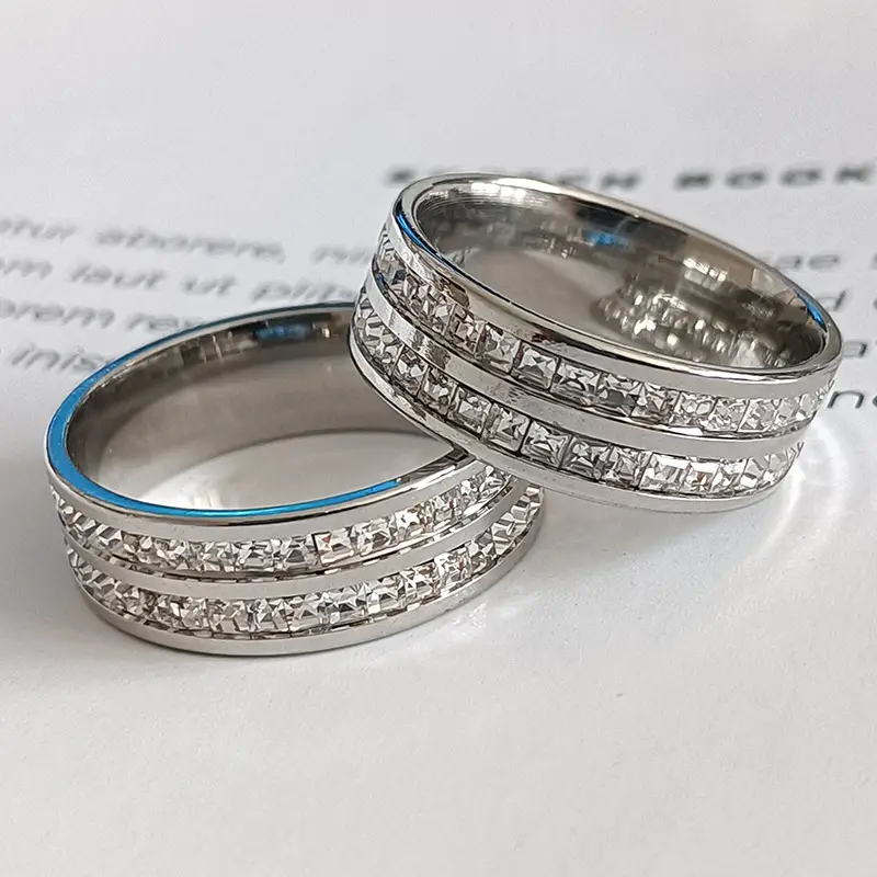 Cross-Border Sweet Niche Design Titanium Steel Starry Sky Full Diamond Ring — feature 15
