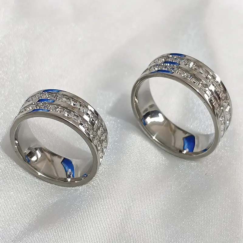 Cross-Border Sweet Niche Design Titanium Steel Starry Sky Full Diamond Ring — feature 16