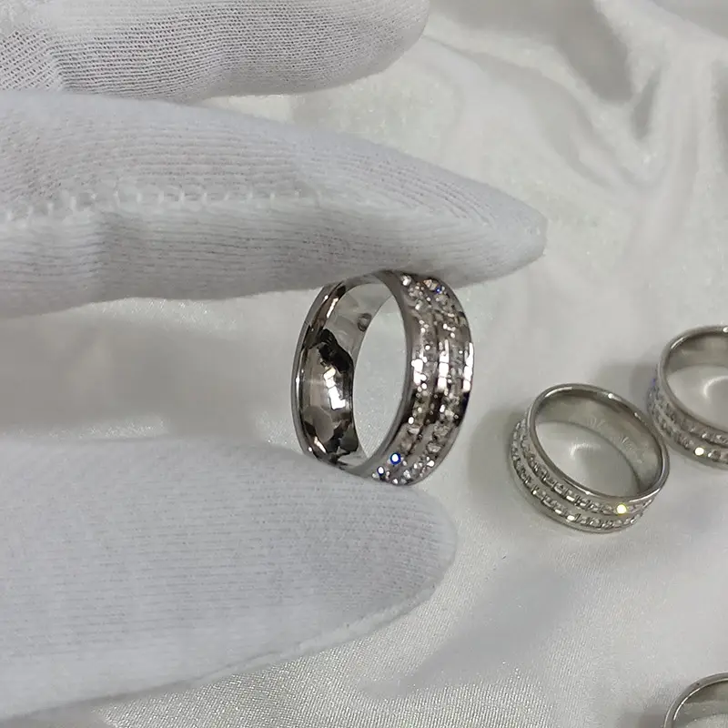 Cross-Border Sweet Niche Design Titanium Steel Starry Sky Full Diamond Ring — feature 17