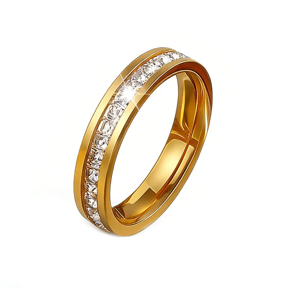Cross-Border Sweet Niche Design Titanium Steel Starry Sky Full Diamond Ring - Image 2