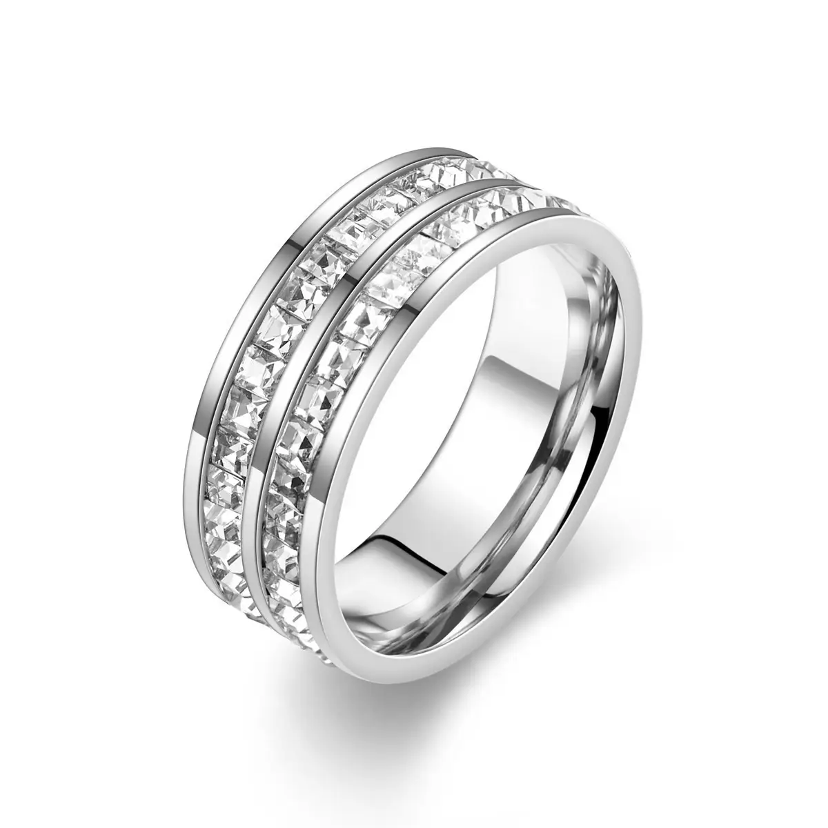 Cross-Border Sweet Niche Design Titanium Steel Starry Sky Full Diamond Ring - Image 4