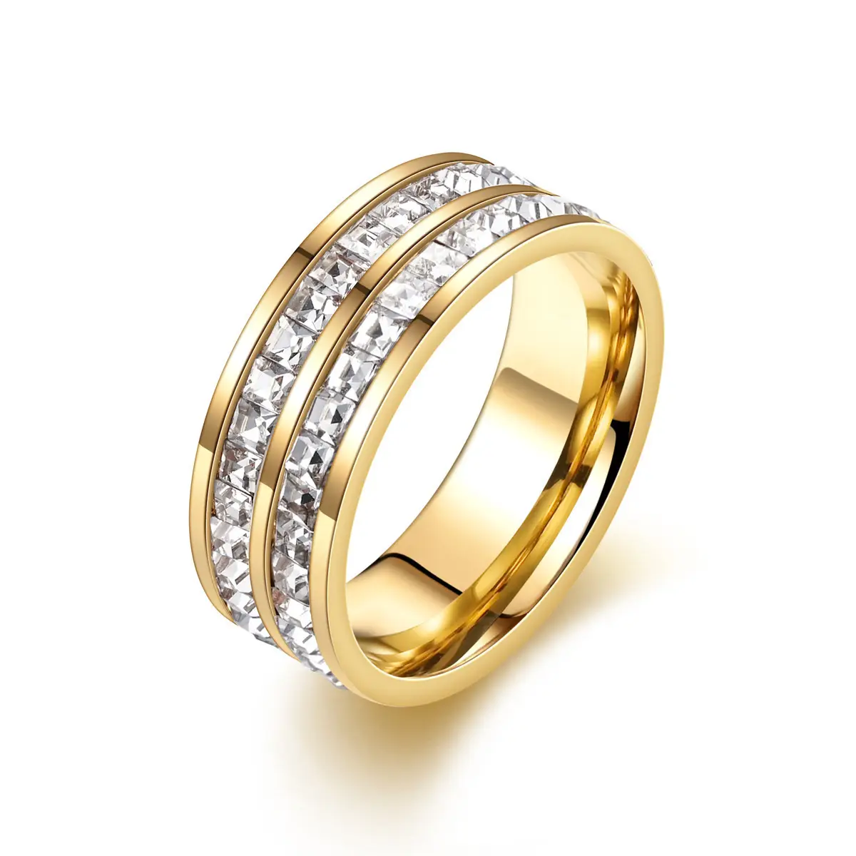 Cross-Border Sweet Niche Design Titanium Steel Starry Sky Full Diamond Ring - Image 5
