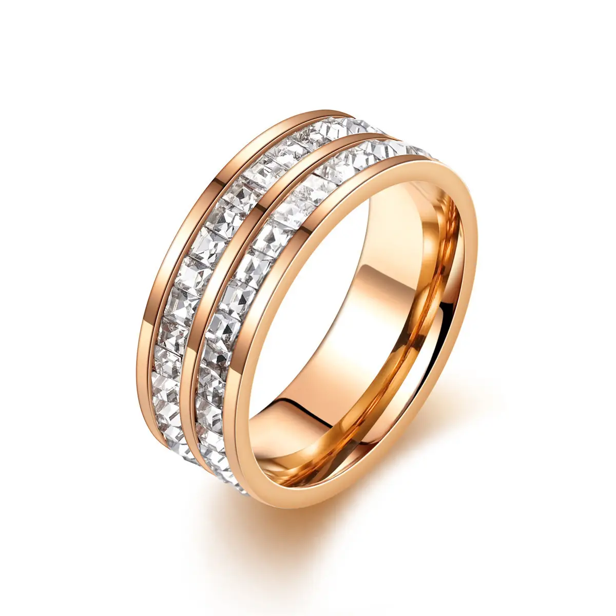 Cross-Border Sweet Niche Design Titanium Steel Starry Sky Full Diamond Ring - Image 6