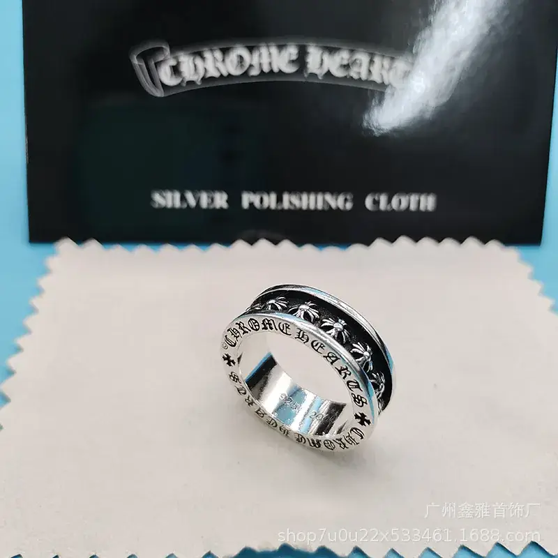 S925 Silver Polishing Ring for Men Women Retro Cross Design - Image 28