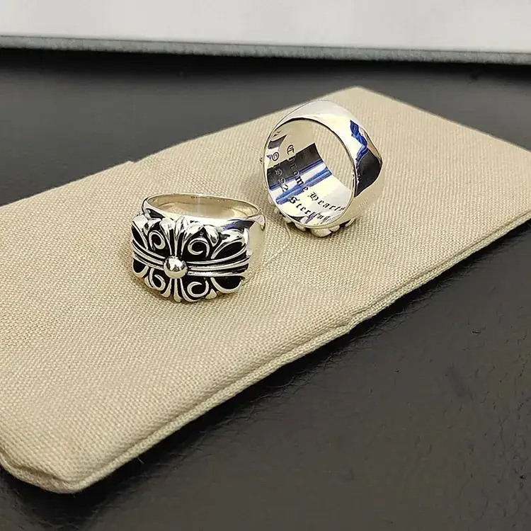 S925 Silver Polishing Ring for Men Women Retro Cross Design - Image 12