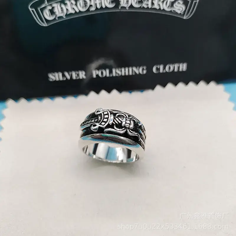 S925 Silver Polishing Ring for Men Women Retro Cross Design - Image 4