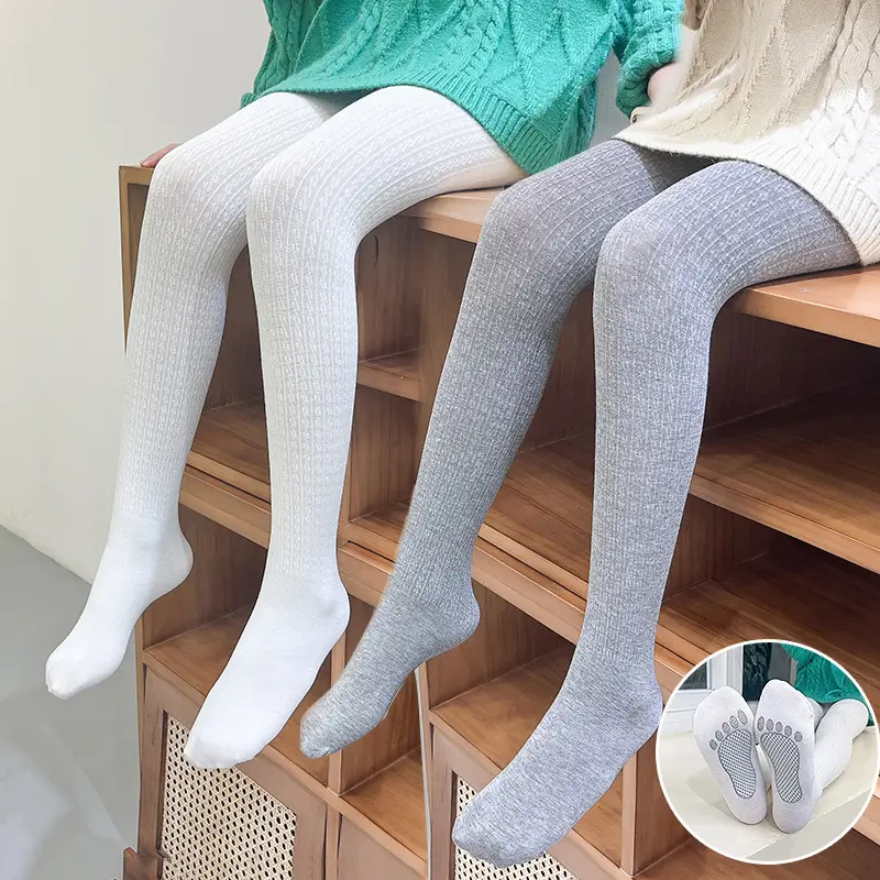Girls' White Twisted Pantyhose Leggings 2022 - Image 7