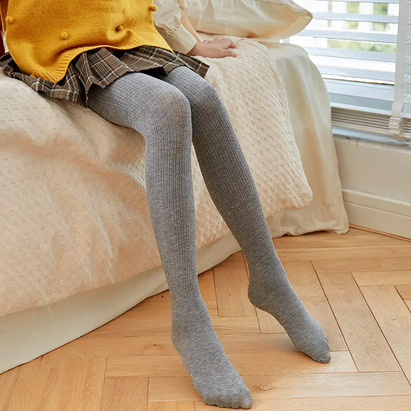 Girls' White Twisted Pantyhose Leggings 2022 - Image 2