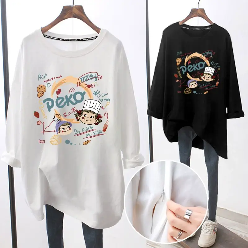 Pink Long Sleeve Breastfeeding Top for Women Spring Autumn — feature 35