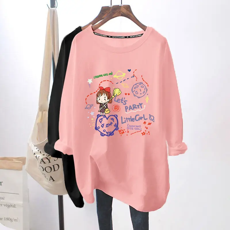 Pink Long Sleeve Breastfeeding Top for Women Spring Autumn - Image 2