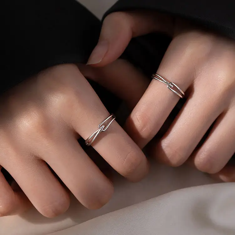 Rupert's Tears Ring for Couples Open Design Silver - Image 4
