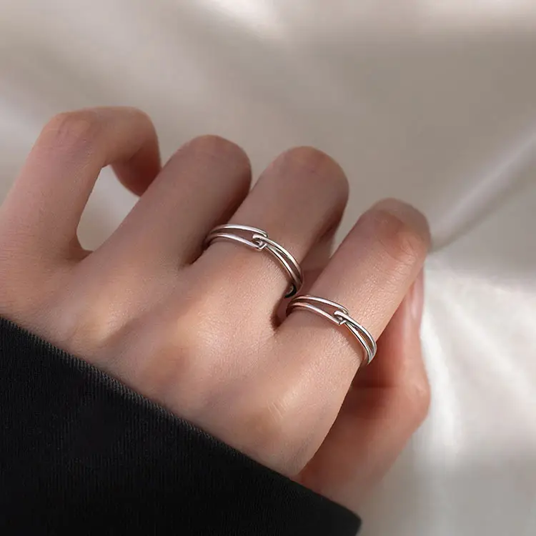Rupert's Tears Ring for Couples Open Design Silver - Image 5