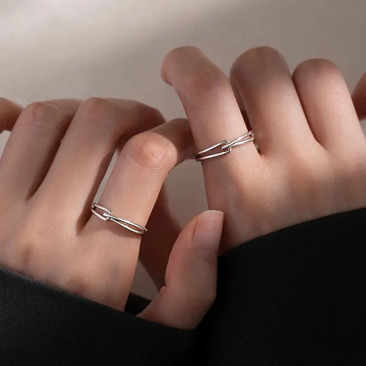 Rupert's Tears Ring for Couples Open Design Silver - Image 6