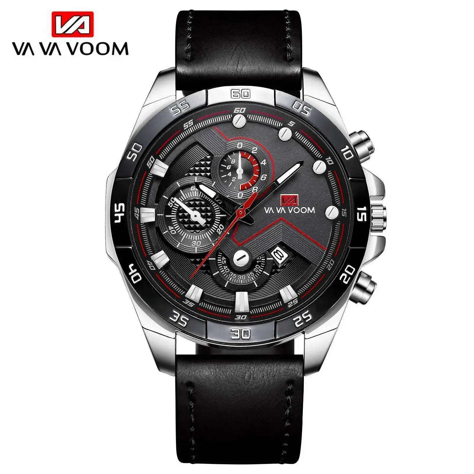 Wavvoom Men's Black Gold Chronograph Watch with Calendar - Image 5
