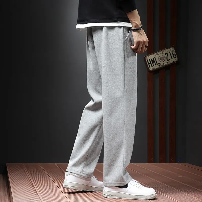 Grey Loose Sweatpants Men Spring Autumn Casual Pants - Image 8