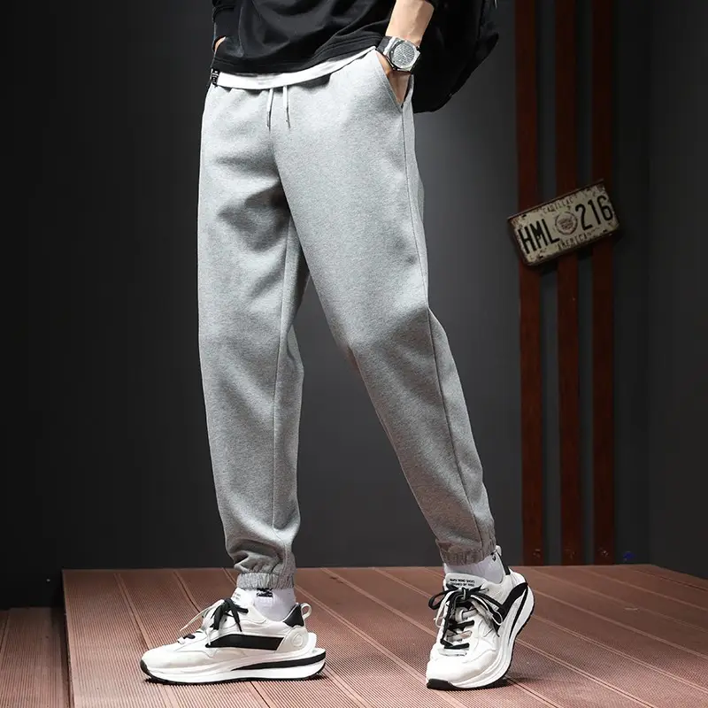 Grey Loose Sweatpants Men Spring Autumn Casual Pants - Image 4