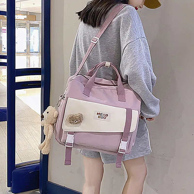 2022 New Korean Style Blue Canvas Messenger Bag for Girls - Image 5