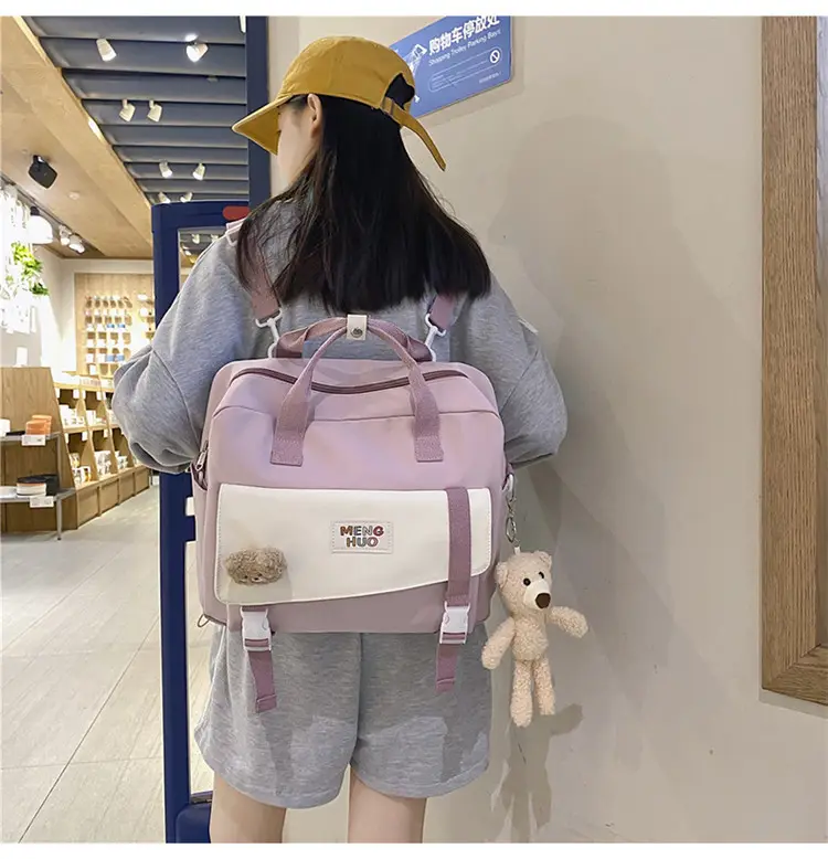 2022 New Korean Style Blue Canvas Messenger Bag for Girls — feature 10