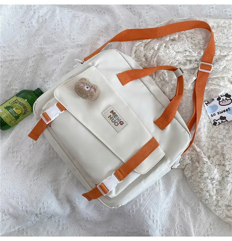 2022 New Korean Style Blue Canvas Messenger Bag for Girls — feature 20