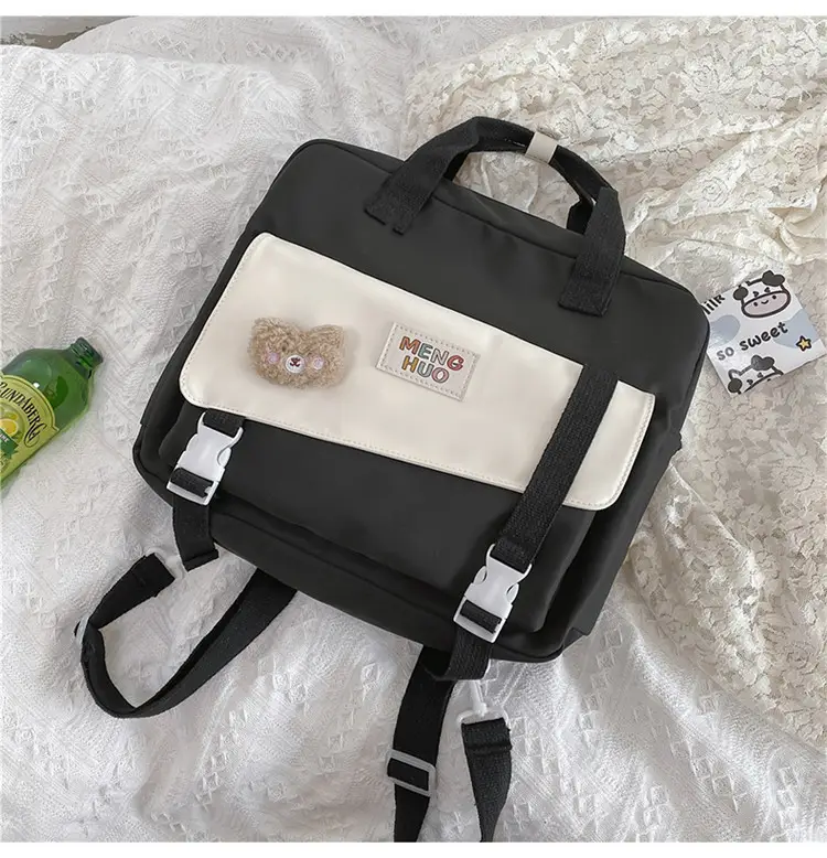 2022 New Korean Style Blue Canvas Messenger Bag for Girls — feature 26