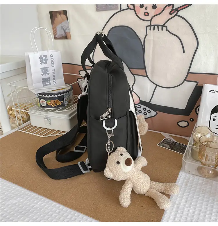 2022 New Korean Style Blue Canvas Messenger Bag for Girls — feature 27