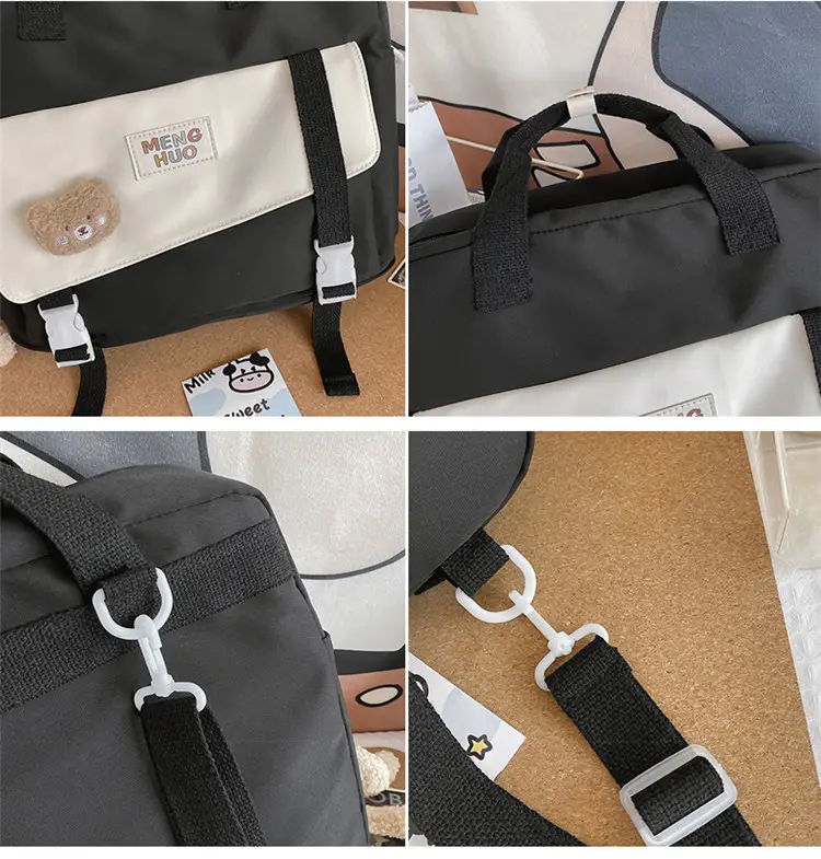 2022 New Korean Style Blue Canvas Messenger Bag for Girls — feature 32