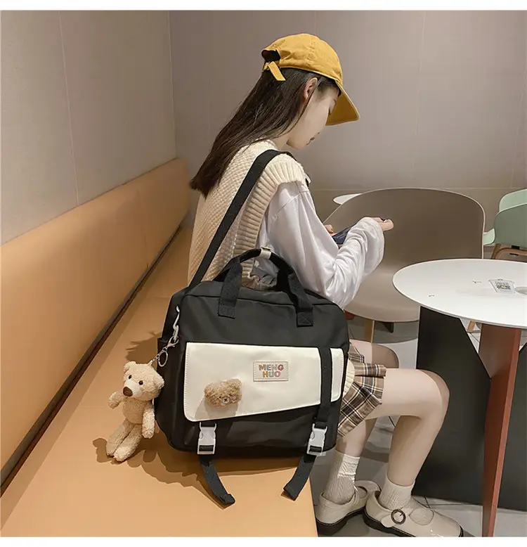 2022 New Korean Style Blue Canvas Messenger Bag for Girls — feature 6