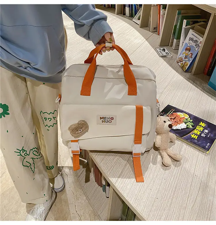 2022 New Korean Style Blue Canvas Messenger Bag for Girls — feature 7