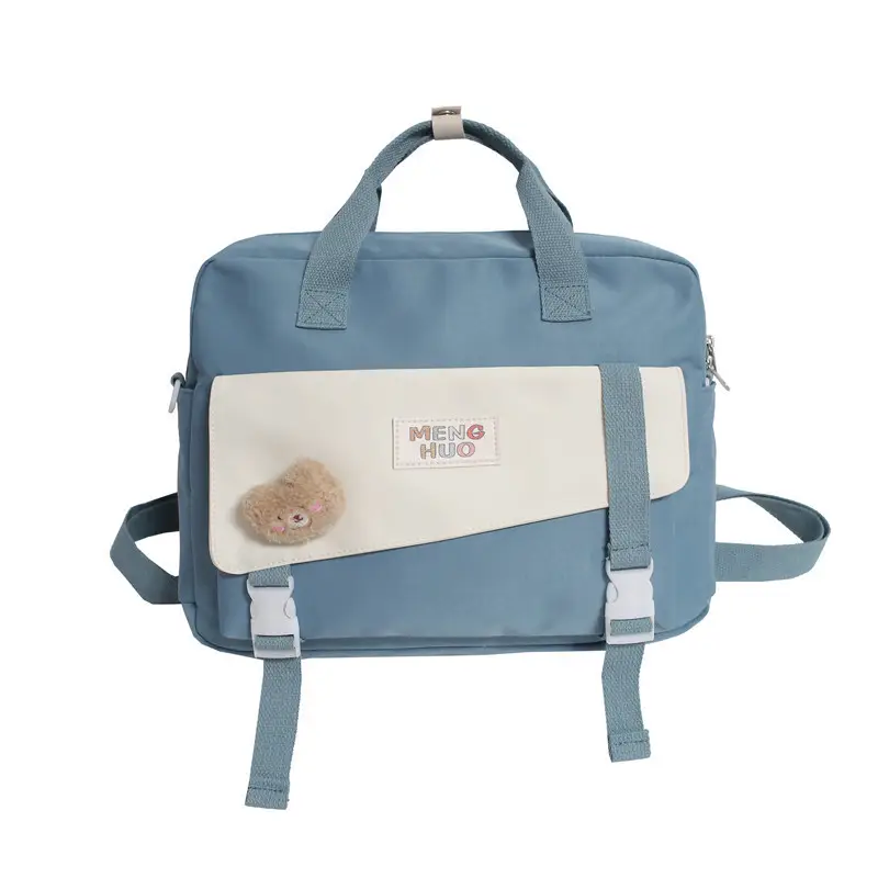 2022 New Korean Style Blue Canvas Messenger Bag for Girls - Image 2
