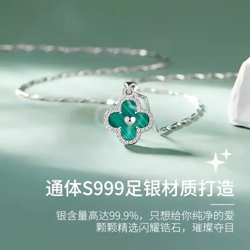 Four-Leaf Clover Sterling Silver Necklace for Women - Image 4