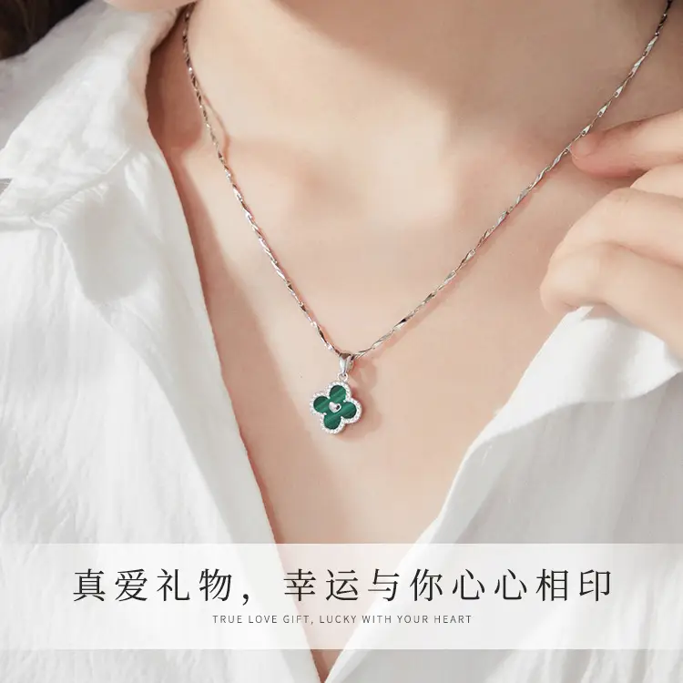 Four-Leaf Clover Sterling Silver Necklace for Women - Image 5