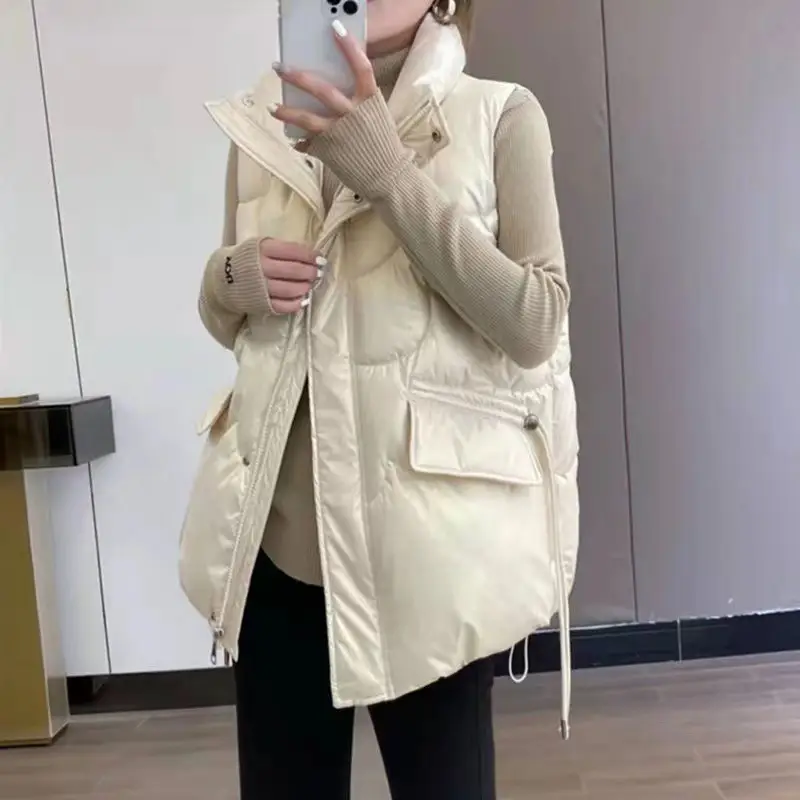 Women's 2025 Wash-Free Glossy Down Vest Winter Outer Vest - Image 3