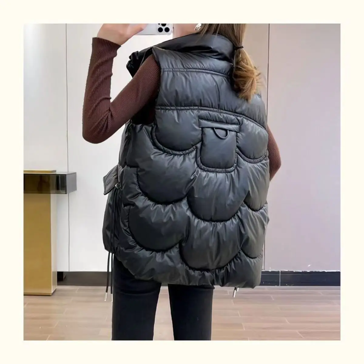 Women's 2025 Wash-Free Glossy Down Vest Winter Outer Vest - Image 5