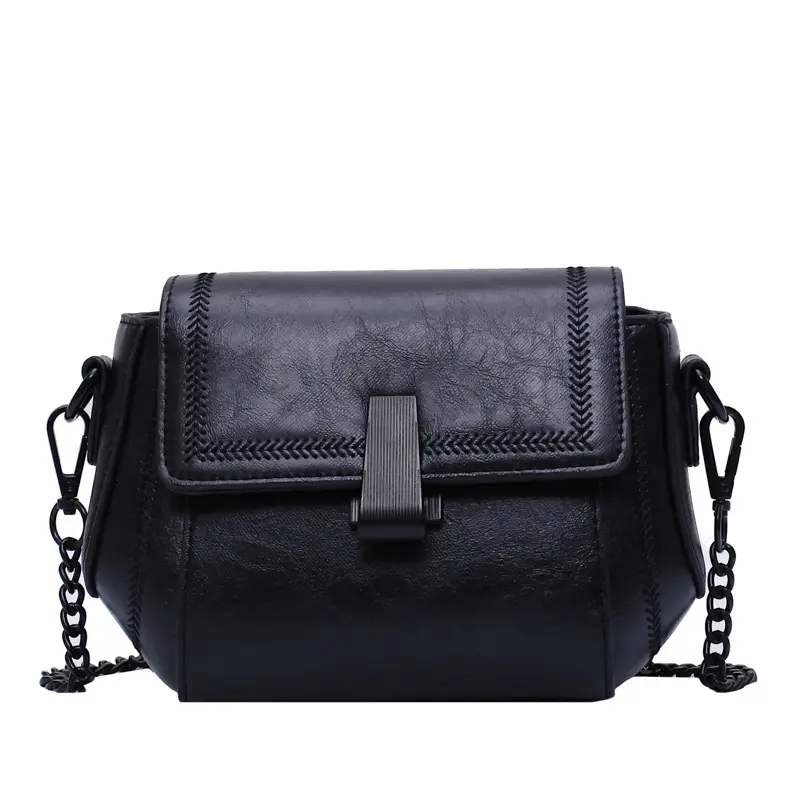 Black Korean Style Chain Crossbody Bag for Women - Image 10