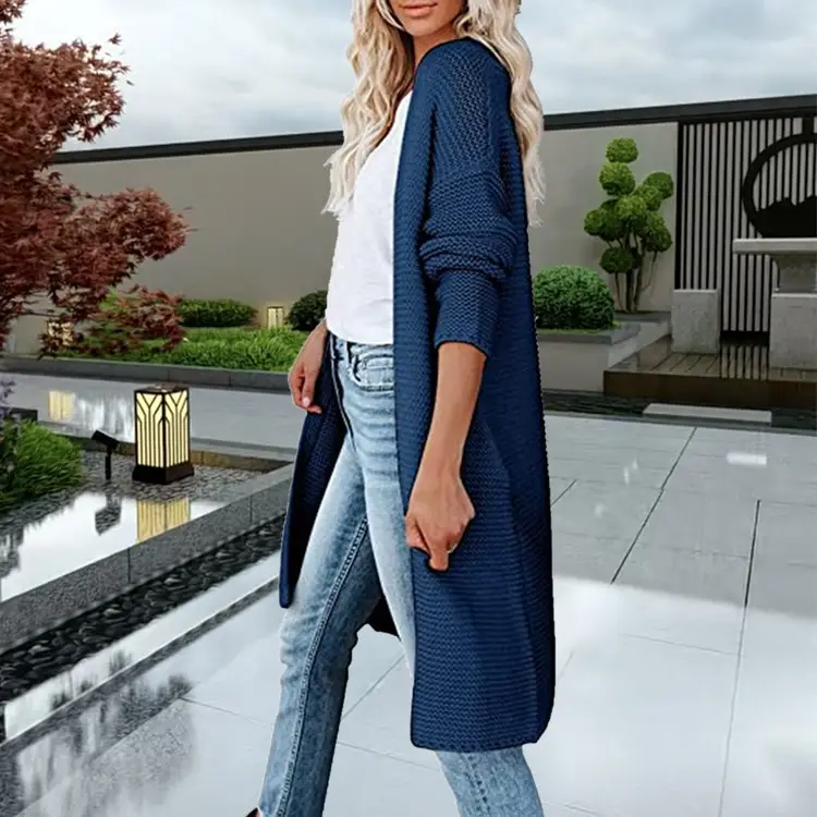 2025 Knitted Cardigan Women's Mid-Length Pure Color — feature 13
