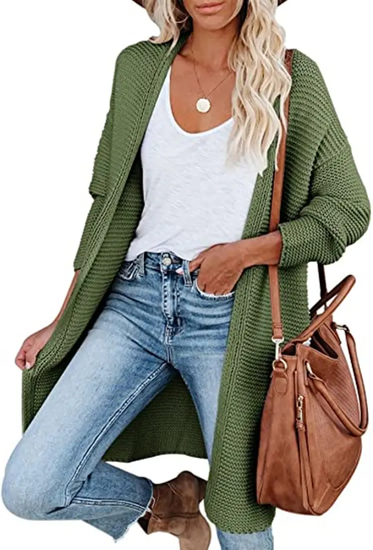 2025 Knitted Cardigan Women's Mid-Length Pure Color — feature 21
