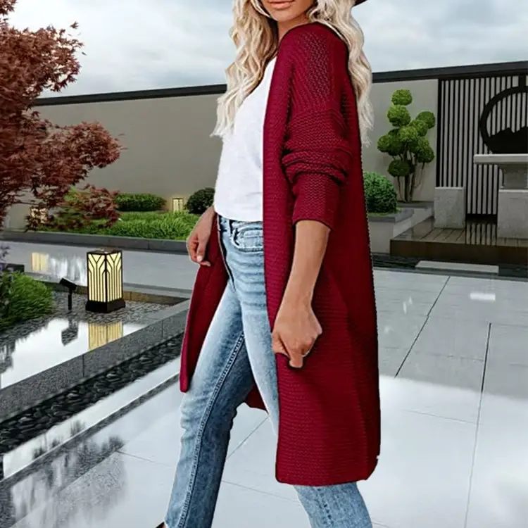 2025 Knitted Cardigan Women's Mid-Length Pure Color — feature 32